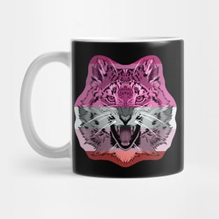 illustrated SNOW LEOPARD PRIDE series (lipstick lesbian pride flag) Mug